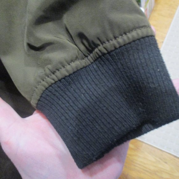 Among equals long modern lined olive black zip coat jacket 12 m - Picture 5 of 9